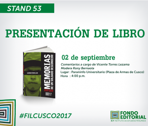 FIL Cusco- Presentación «Memorias de un soldado desconocido»