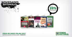 El IEP en la Feria Ricardo Palma 2017:  Novedades editoriales y presentación de libro