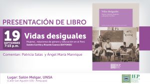 [Arequipa] «Vidas desiguales. Mujeres relaciones de género y educación en el Perú»