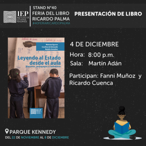 Feria del Libro Ricardo Palma: Leyendo al Estado desde el aula: maestros, pedagogía y ciudadanía
