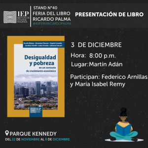 Feria del Libro Ricardo Palma: Desigualdad y pobreza en un contexto del crecimiento económico.