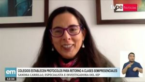 [ENTREVISTA] Sandra Carrillo: Es urgente retornar a las colegios con todas las medidas necesarias.