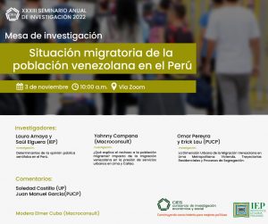 Mesa «Situación migratoria de la población venezolana en el Perú»