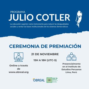 Evento de premiación «Programa Julio Cotler 2024»