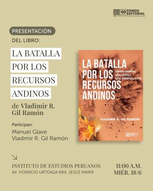 Presentación del libro «La batalla por los recursos andinos»